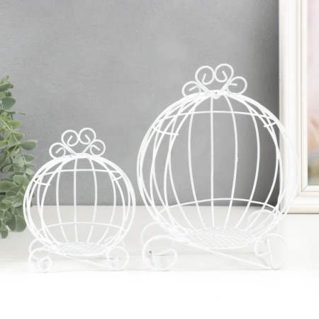 Summary Metal "Karetkva" White set 2 pcs 16x12x9 cm 20x14.5x12 cm-4