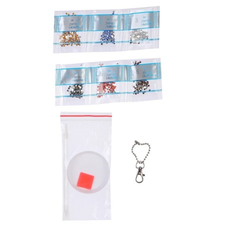 Diamond mosaic on a key fob, 6.5x7 cm, puppy patrol-9