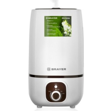 Moisturizer Brayer BR4700WH, Ultrasound, 25 W, 4 l, up to 25 m2, white-1