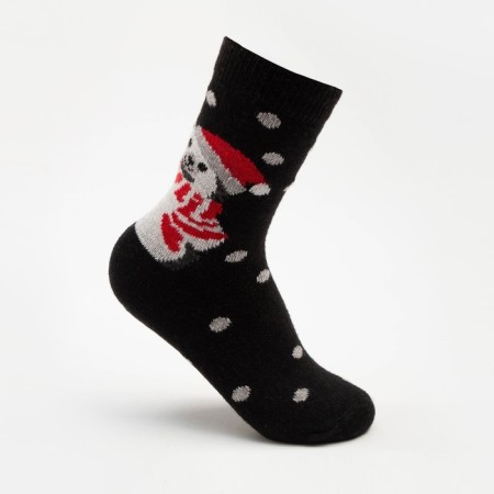 Women's socks “Bear in a hat”, black color, size 36-40
