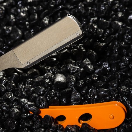 Dangerous razor Shavett (without blades) made of stainless steel, orange matte-1