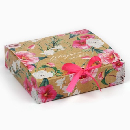 Gift box, packaging, "flowering happiness", 20 x 18 x 5 cm-2