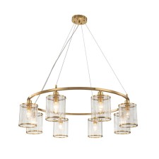 Светильник подвесной Indigo, 13022/8P Brass. 8х60Вт, E14, 820х820х235/1200 мм, цвет прозрачный