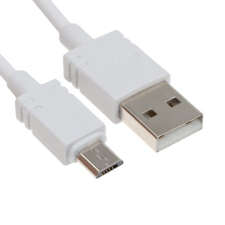 Network charger BYZ B35, 2 USB, 2.1 A, Microusb 1 m, white cable-1