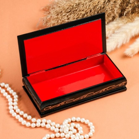 Casket - a bill "Troika", 8.5 × 17 cm, lacquer miniature-1