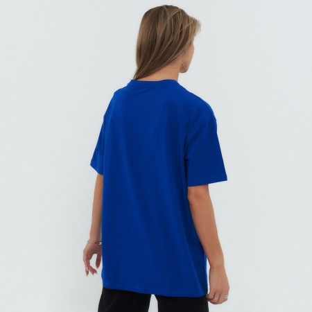 Female T-shirt, bright blue, size One size (42-46)-1