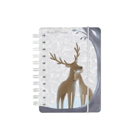 Note book A7, 80 sheets in a cage on the crest Forest Dream, plastic cover, with an elastic band, mix-1