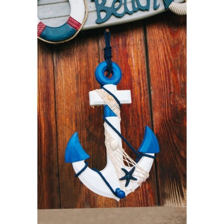 Interior anchor with a rope and a star, white-blue 5*23*32cm-6