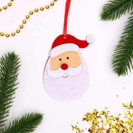 Set for creativity. Create a Christmas tree decoration from the felt "Santa Claus - Red Nose"