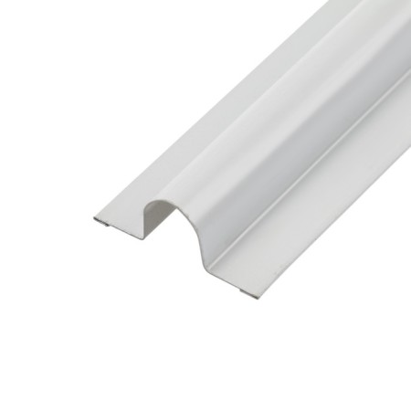 Metal semicircular box, D14 mm, 44x16 mm, l = 2500mm, white