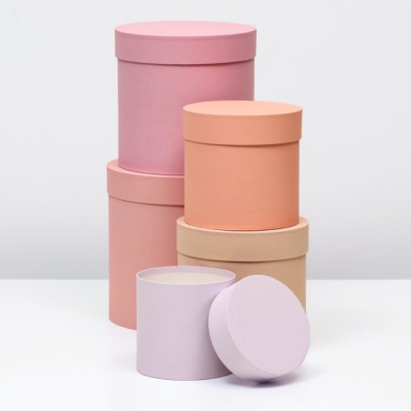 Set of round boxes 5 in 1 "Dawn" 23 x 23 x 25 - 15 x 15 x 15 cm-2