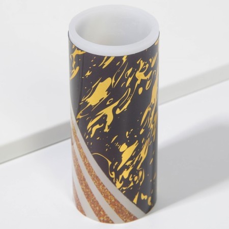 Electronic candle "Black with gold", 5 x 10 cm-2