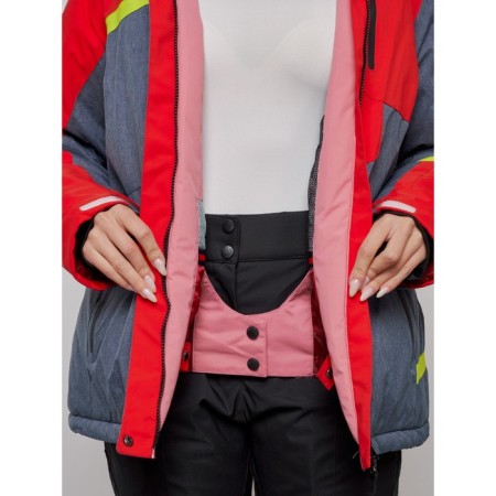 Ski jacket female winter, size 52, red color-7
