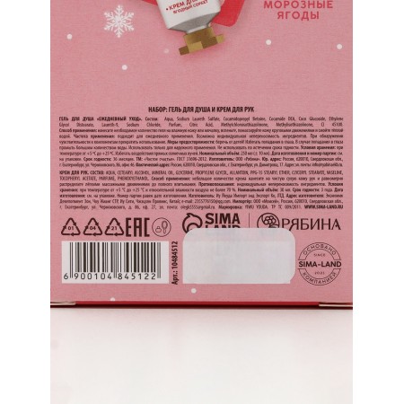 Pure happiness set "Shine", shower gel 250 ml and hand cream 30 ml, berries-9