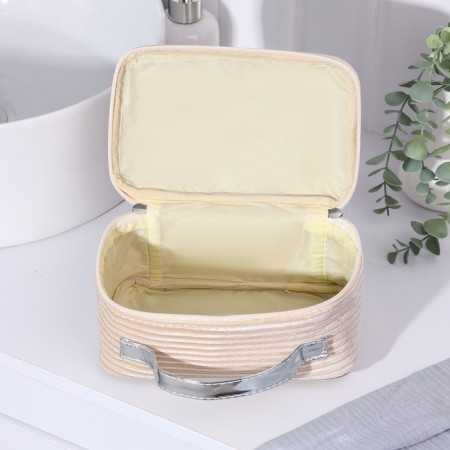 Lightning cosmetic bag, beige color-3