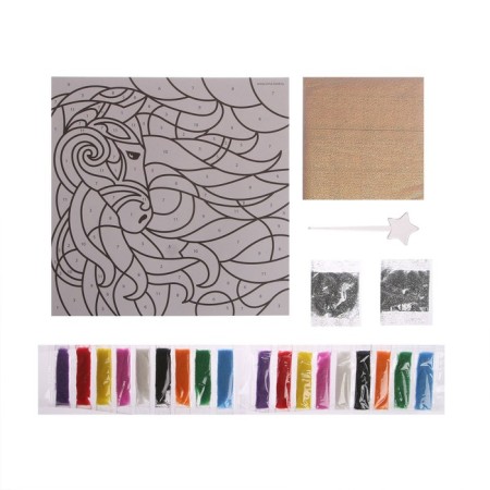 Set for creativity. Frescoes with sand "Horse"-2