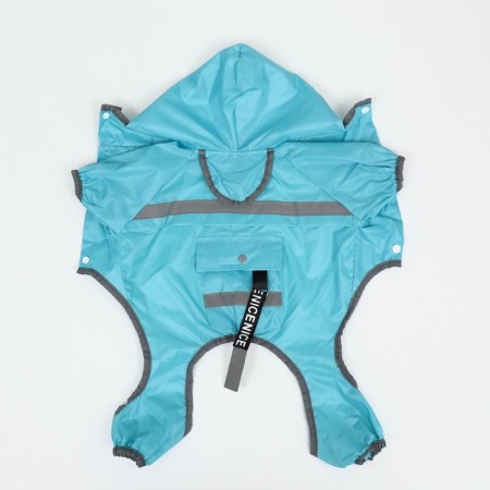 Combiason for dogs, demi -season with a visor, size M (DS 32, OG 45, Osh 35 cm), blue-12