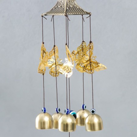 Wind Music Metal "Month and Sun. Butterflies" from the evil eye 5 bells 52 cm-2