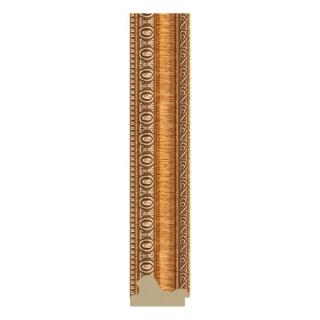 Mirror in the baguette frame, gold beads on bronze 60 mm, 51.6x51.6 cm-2