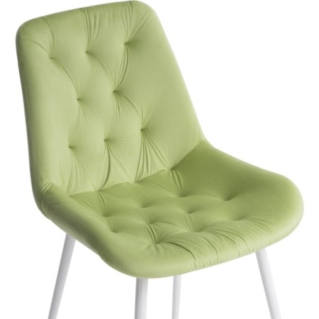 Chair on the Grass -Karkas Goyar Metal/Velur, White/Green 51x61x82 cm-4