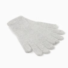 Women's gloves minku, light gray color, 25 cm