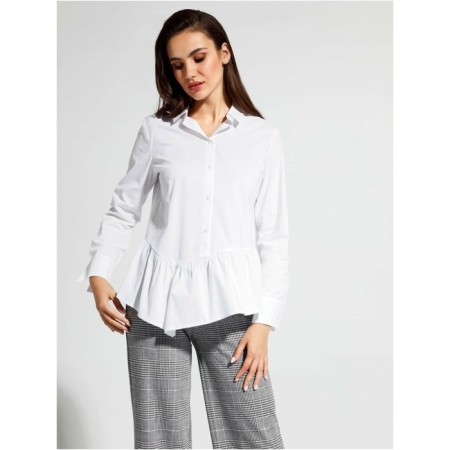 Women's shirt with an asymmetric Basque Contse Elegant, size XL, color White-1