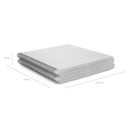 A notebook of 80 sheets in a cage on a spiral Erichkrause Total White, a plastic cover, an offset block, whiteness 100%, white-4