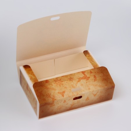 Folding Gift Box "Deer and Snowflakes", 16 × 12 × 5 cm-2