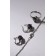 Set 3 objects: earrings, pendant, dimensionless "Edel" flowers, blue color in silver, 50 cm