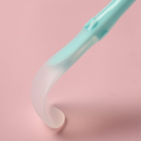 A set of silicone spoons for feeding, 2 pcs., In a container, the color is turquoise-4