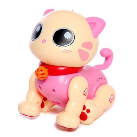 Robot Cat "Poltovod" Zhorya, on the control panel, interactive: sensory, sound, light, on batteries, in Russian, pink-4