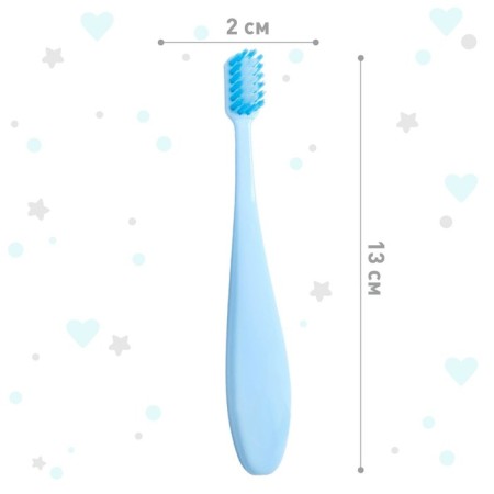 Baby toothbrush with soft bristles, nylon, blue color-2