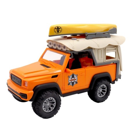 Funky Toys machine “Towards adventures. Camping ", with light and sound, 22 cm, orange color