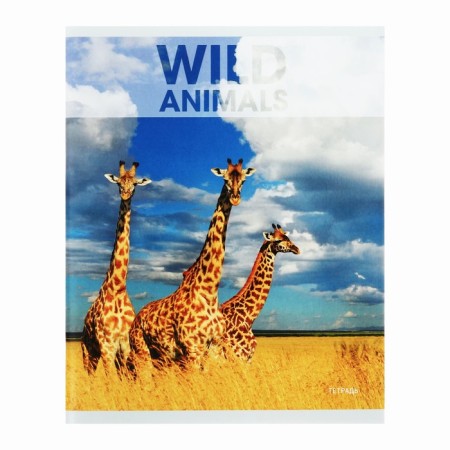 A notebook of 96 sheets in the "Wild Animals" cage, covered cardboard, selective varnish, block 60g/m2, 5v mix-3