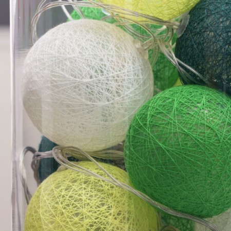 Garland “thread” 5 m with nozzles “white-green balls”, ip20, transparent thread, 20 LED, glow warm white, 220 V-8