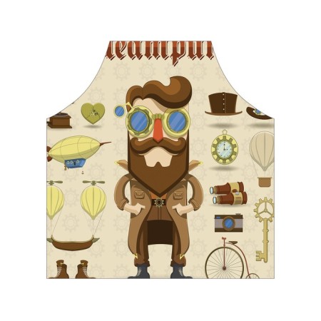Apron kitchen with a photo print "Man in the style of steampunk", adjustable, size OS-2
