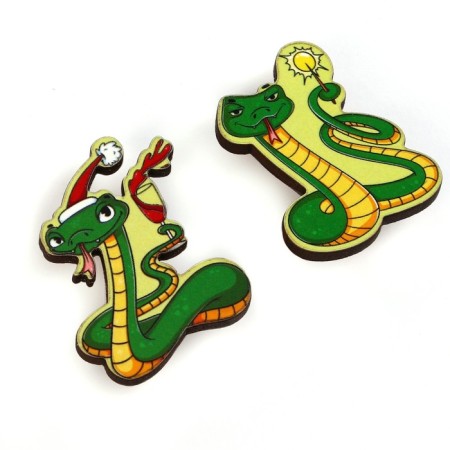 New Year's icon "New Year: two snakes" 8 x 12 cm-3