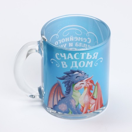 Glass mug "Happiness to the house", 300 ml-1