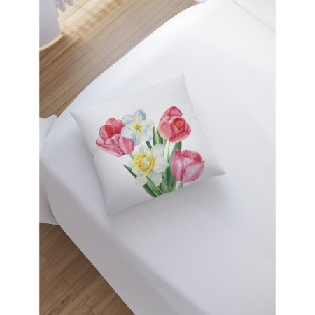 Decorative pillowcase "Spring bouquet", on lightning, size 45x45 cm-1