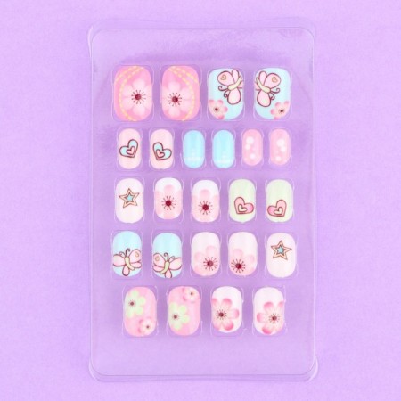Children's false nails "flowers", 24 pcs-2