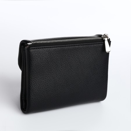 Women's wallet on a magnet, black color-1