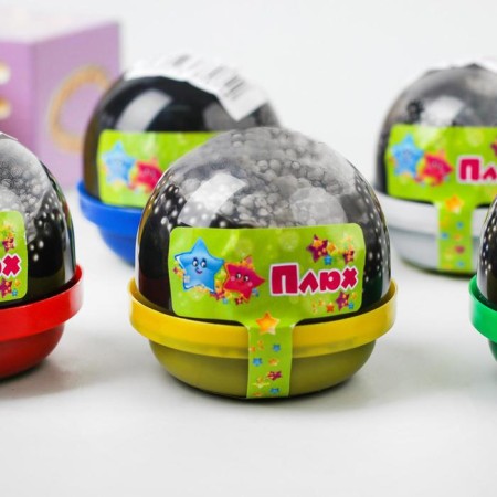 Slime "Plus", black with balls, capsule 40 g-2