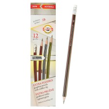 Chernographic pencil Koh-I-Noor 1397 2B, super-bending, with an eraser, price for 1 pc.