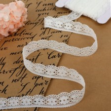 Elastic lace, 17 mm × 10 ± 1 m, ivory color