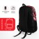 School backpack from textiles on lightning, 3 pockets, red