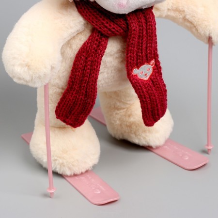 Soft toy "Little Friend", skiing, red scarf-5