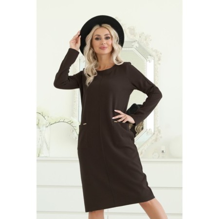 Women's dress, size 50, brown color-13