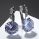 Earrings "Zirconium" Love You, Blue color in silver