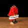 Ship "Medusa" 10x3x10 cm, white hull, red sails