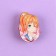Wooden icon "Schoolgirls", anime, 2.6 x 3.3 cm